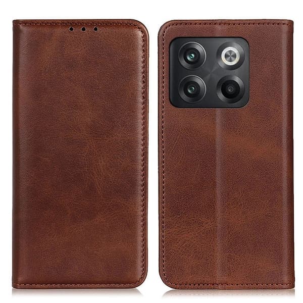 Äkta läder OnePlus Ace Pro / OnePlus 10T fodral - Brun