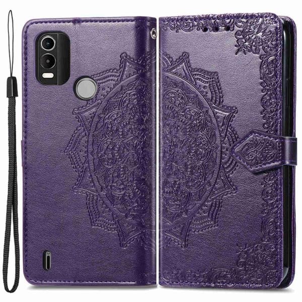 Mandala läder Nokia C21 Plus fodral - Lila