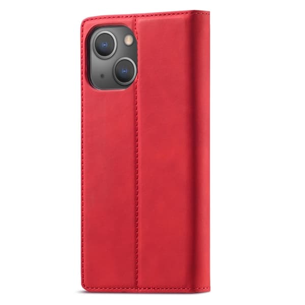 LC.Imeeke läder iPhone 14 Plus fodral - Röd