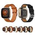 Miniatyrbild 2 av 2: Fitbit Sense 2 / Versa 4 klockarmband i äkta läder med sömmar - Brun