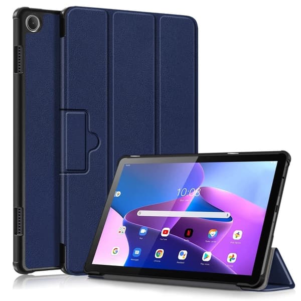 Tri-fold läderfodral för Lenovo Tab M10 (Gen 3) - Mörkblå