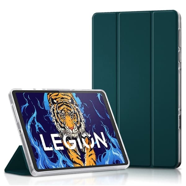 Tri-fold läderfodral för Lenovo Legion Y700 - Grön