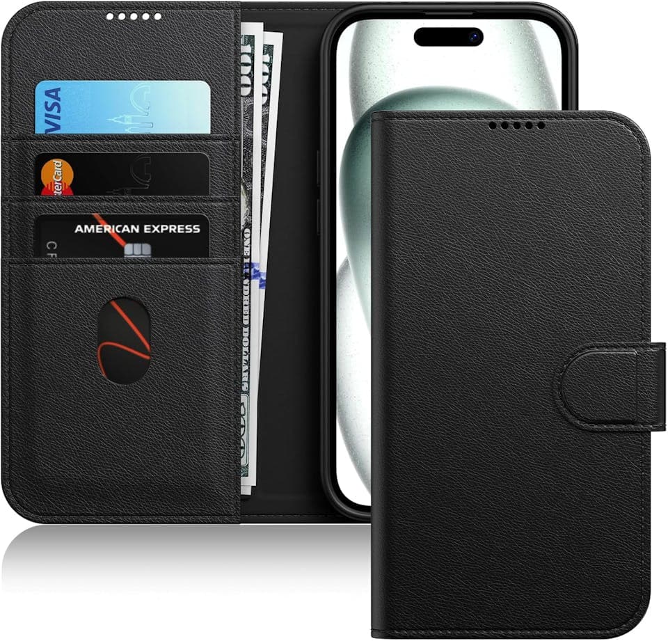 iPhone 15 Plånboksfodral - Svart