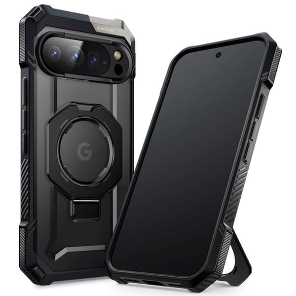 SUPCASE Hoesje voor Google Pixel 10/10 Pro met Ingebouwde Schermbeschermer ( UBPro) [Opvouwbare Standaard en Riemclip] [Militaire Kwaliteit] Robuuste Bescherming voor Pixel 10 Pro/10 2025, Zwart