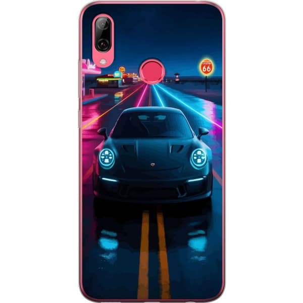 Huawei Y7 (2019) Genomskinligt Skal Neon Sportbil Racing Drift Snabbt ...