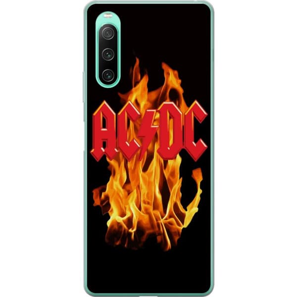 Sony Xperia 10 IV Gjennomsiktig deksel ACDC Flames Rock Musikk Band ...