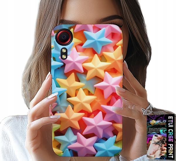 SKAL TILL SAMSUNG GALAXY XCOVER 7 - FÄRGGLADA STJÄRNOR STJÄRNSKAL + FILM