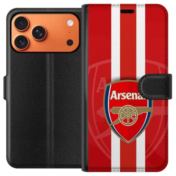 Apple iPhone 17 Pro Max Plånboksfodral Arsenals logga med röd och vit ...
