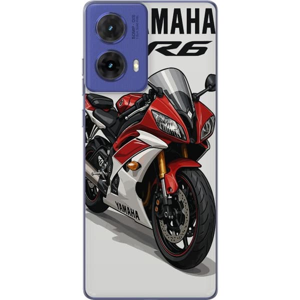 Motorola Moto G85 Gennemsigtig cover Yamaha R6 Legend i rødt og hvidt ...