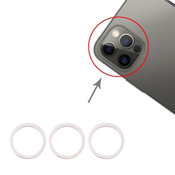 Original iPhone 12 Pro Max Kameraring (3-pack) - Silver