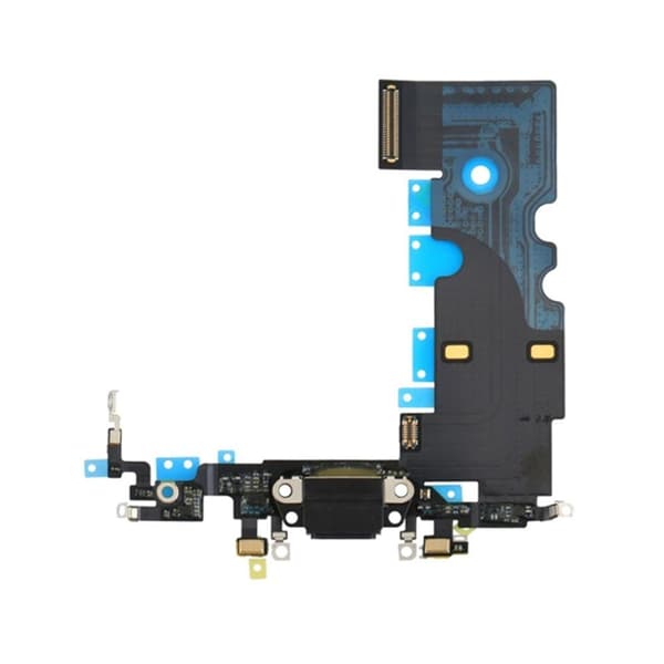 iPhone 8 Laddkontakt med Mikrofon Flex Svart