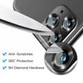 Pikkukuva 3 / 5: iPhone 12 Mini Linsskydd med Metallram - Svart (2-pack)