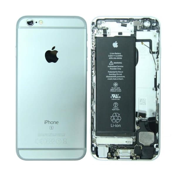 iPhone 6S Baksida med Komplett Ram med Batteri - Silver (Begagnad)