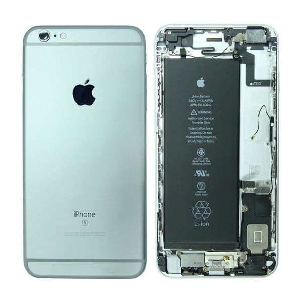 iPhone 6S Plus Baksida med Komplett Ram med Batteri - Vit (Begagnad)