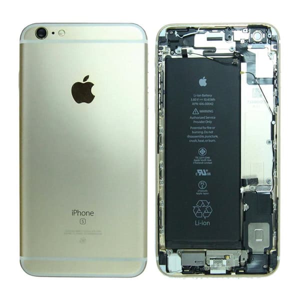 iPhone 6S Plus Baksida med Komplett Ram med Batteri - Guld (Begagnad)