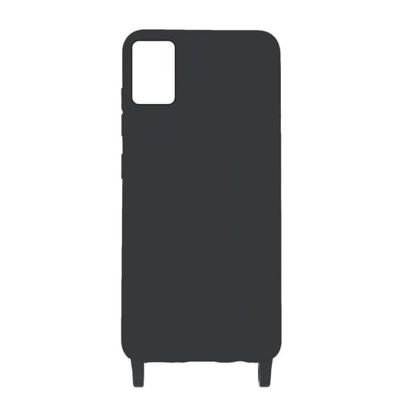 Samsung A71 Silikonskal med Rem/Halsband - Svart