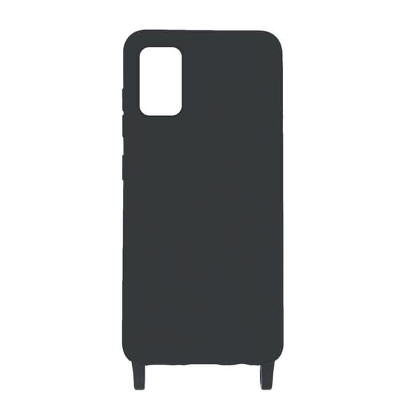 Samsung A41 Silikonskal med Rem/Halsband - Svart