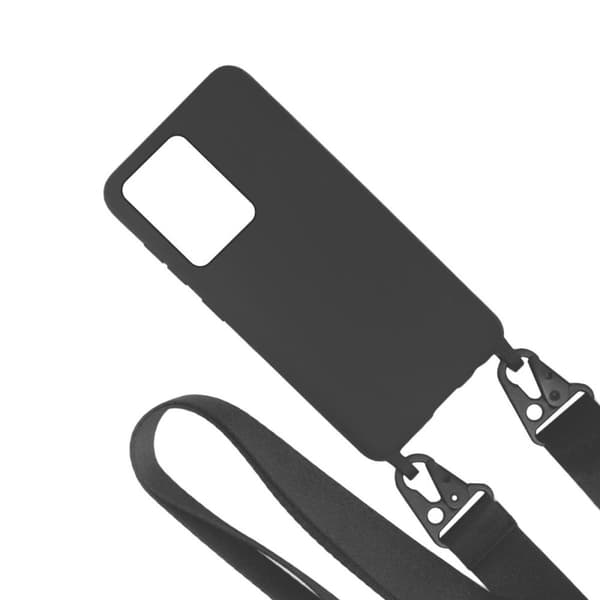 Samsung Galaxy S20 Ultra Silikonskal med Rem/Halsband - Svart