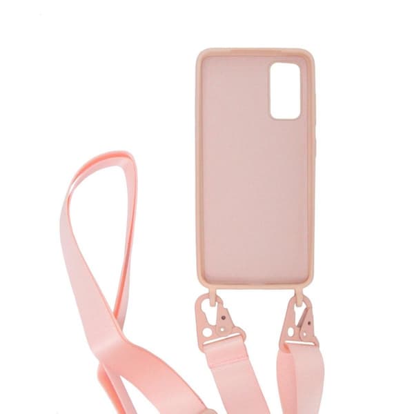 Samsung Galaxy S20 Silikonskal med Rem/Halsband - Rosa