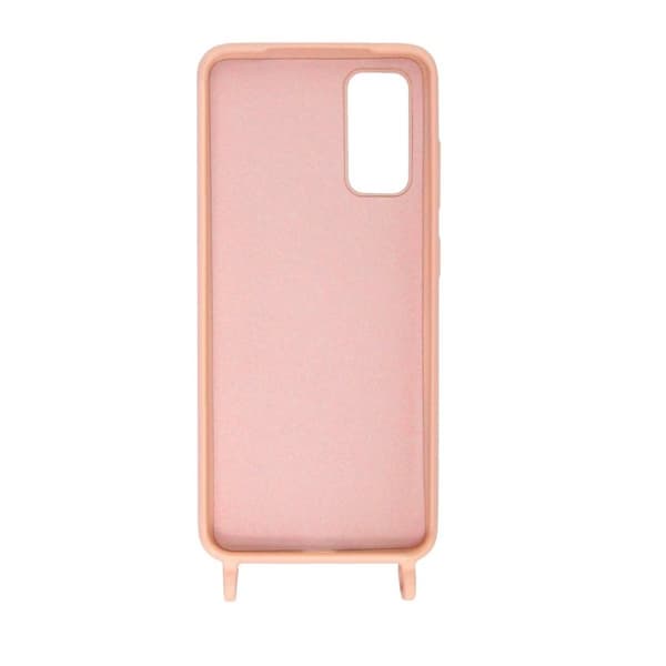 Samsung Galaxy S20 Silikonskal med Rem/Halsband - Rosa