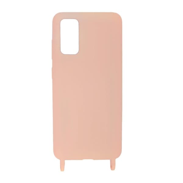 Samsung Galaxy S20 Silikonskal med Rem/Halsband - Rosa