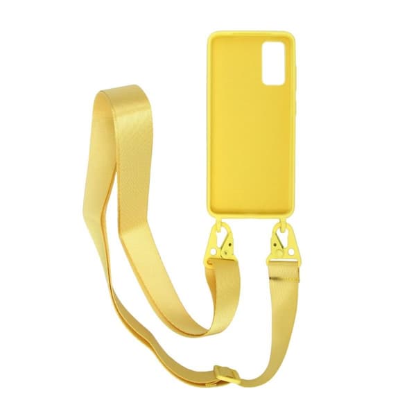 Samsung Galaxy S20 Silikonskal med Rem/Halsband - Gul