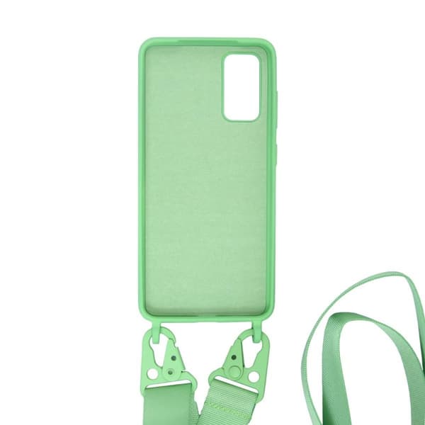 Samsung Galaxy S20 Silikonskal med Rem/Halsband - Grön