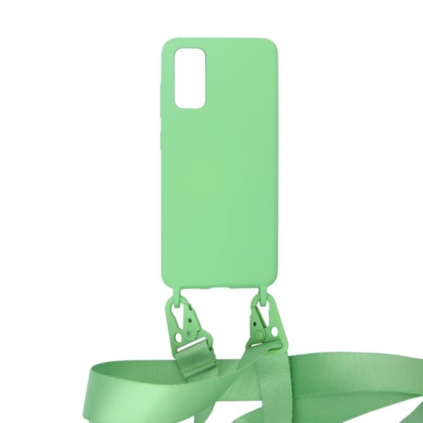 Samsung Galaxy S20 Silikonskal med Rem/Halsband - Grön