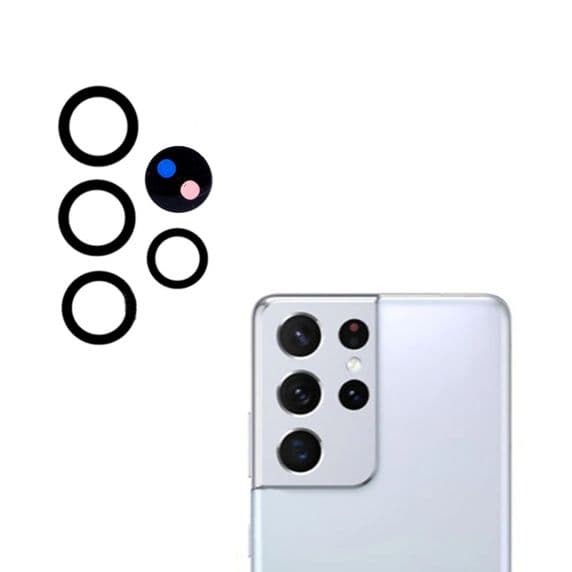 Original Samsung Galaxy S21 Ultra Bak Kamera Lins Med Tejp - (3-pack)