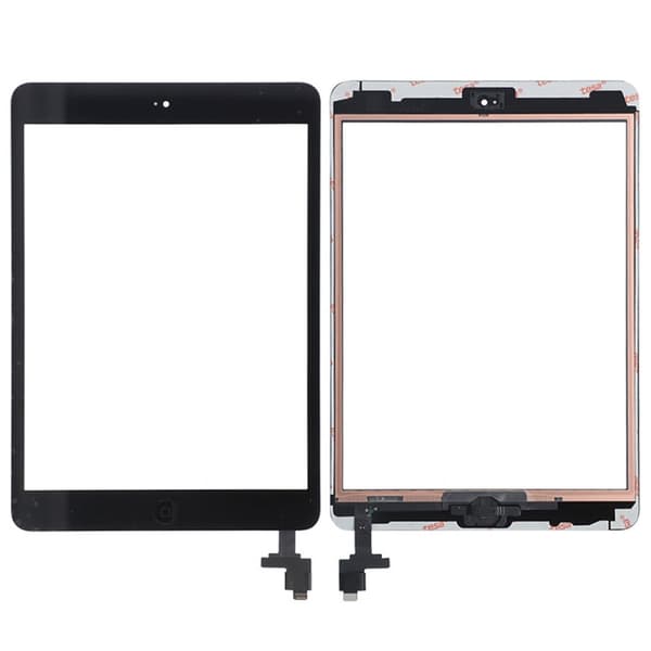 iPad Mini/Mini 2 Glas med Touchskärm med Hemknapp Flexkabel OEM - Svart