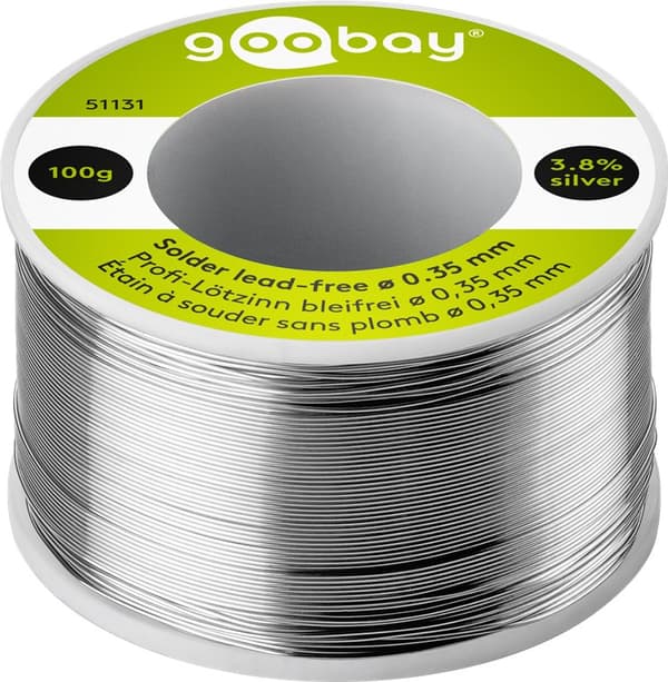 Professionellt blyfritt lödtenn, ø 0,35 mm, 100 g