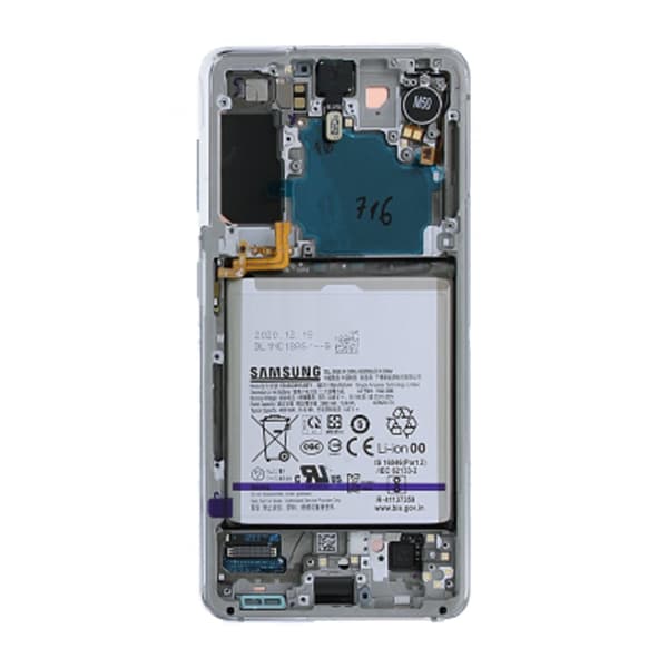 Samsung Galaxy S21 5G (SM-G991B) Skärm/Display Original + Batteri Original - Vit