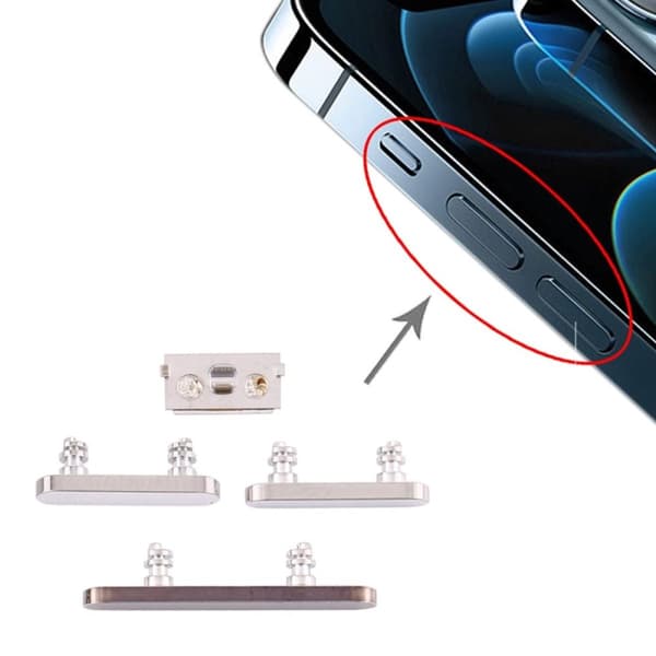 iPhone 12 Pro/12 Pro Max Sidoknappar - Silver