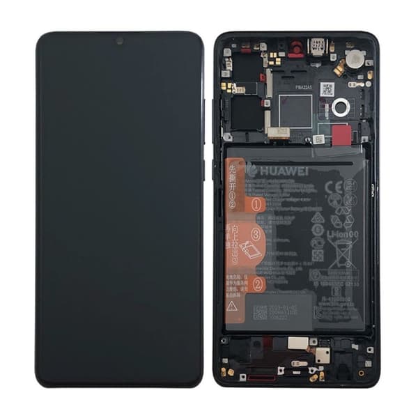 Huawei P30 Skärm med LCD Display och Batteri Original - Svart