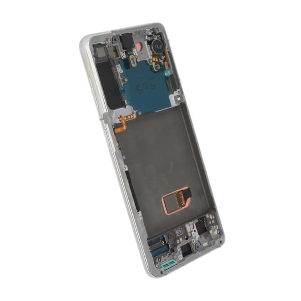 Samsung Galaxy S21 5G Skärm med LCD Display Original + Framkamera Original - Vit