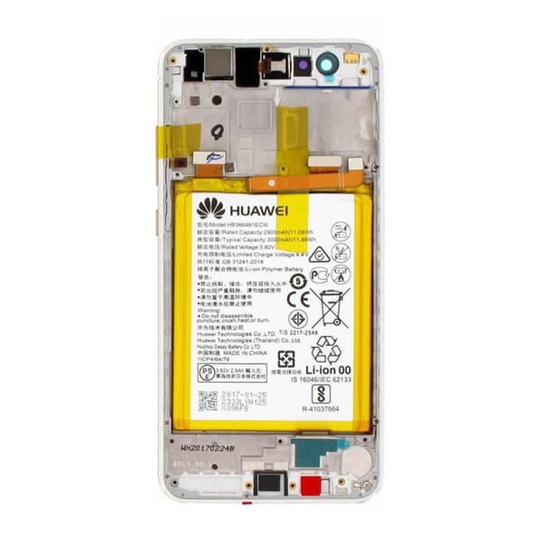 Huawei P10 Lite Display Skärm med LCD Display med Batteri Original - Vit