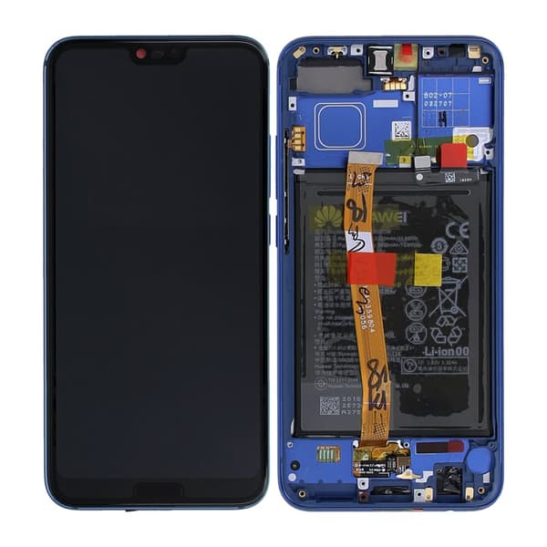 Huawei Honor 10 Skärm med LCD Display med Batteri Original - Blå