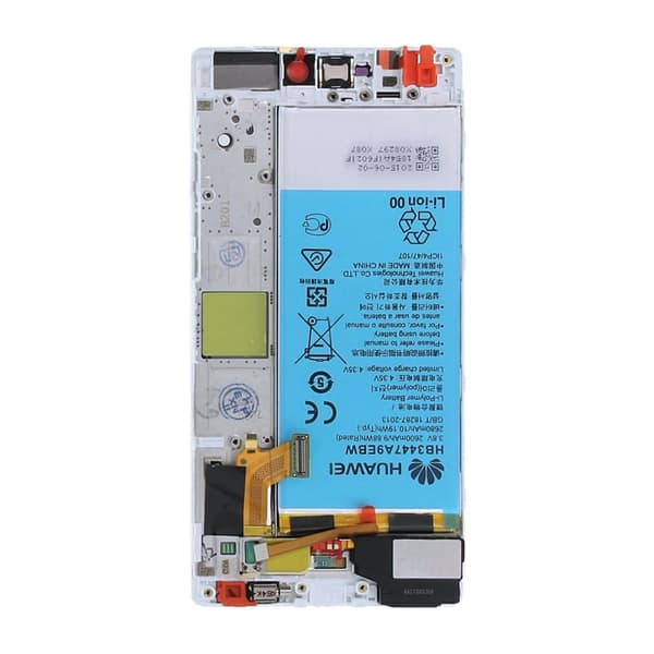 Huawei P8 Skärm med LCD Display med Batteri OEM - Vit