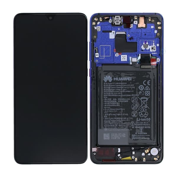 Huawei Mate 20 Skärm med LCD Display med Batteri Original - Twilight