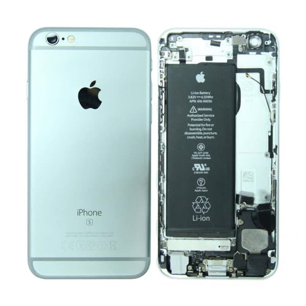 iPhone 6S Baksida med Komplett Ram med Batteri - Silver (Begagnad)