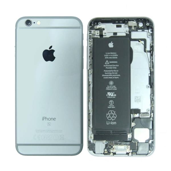 iPhone 6S Baksida med Komplett Ram med Batteri - Svart (Begagnad)