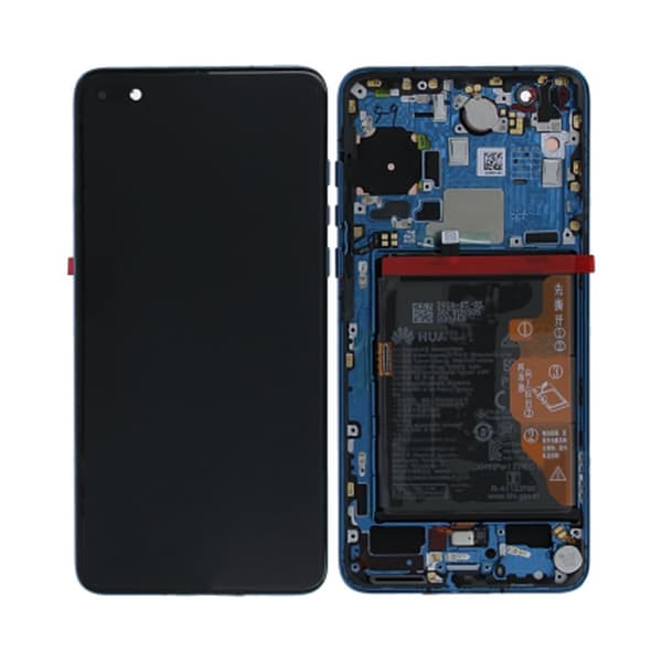 Huawei P40 Skärm med LCD Display + Batteri Original - Blå