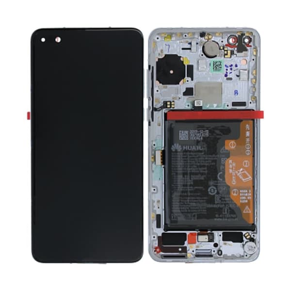 Huawei P40 skærm med LCD skærm + batteri original - sølv