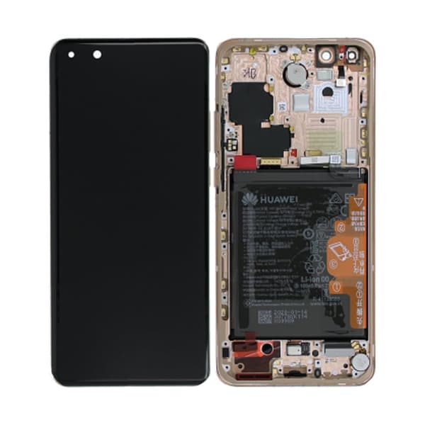 Huawei P40 Skærm med Batteri Original - Guld