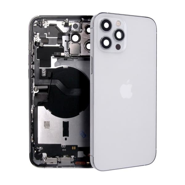iPhone 12 Pro Max Bagcover med Full Frame - Sølv