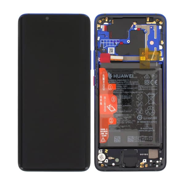 Huawei Mate 20 Pro Skärm med LCD Display med Batteri Original - Twilight
