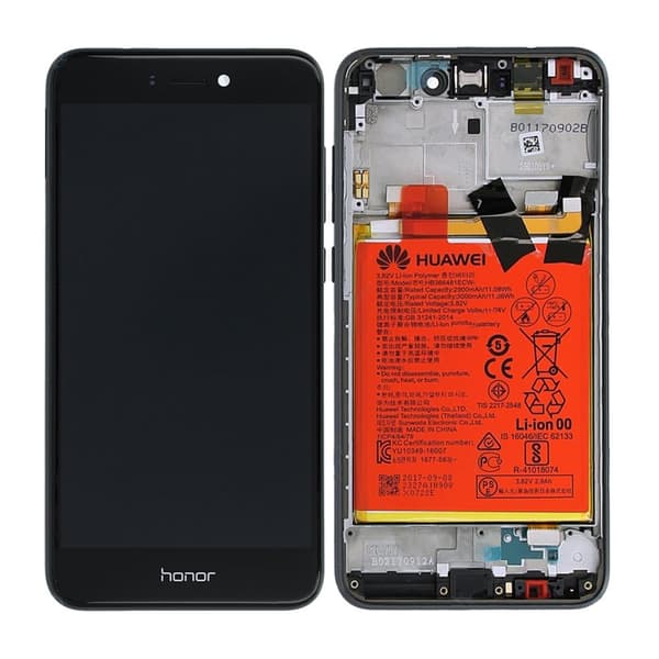 Huawei Honor 8 Lite Skærm med LCD Skærm med Batteri Original - Sort