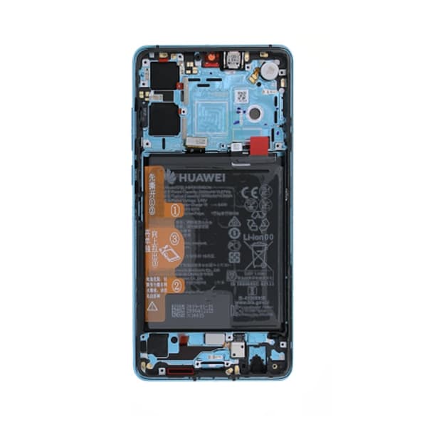 Huawei P30 (New Version) Skärm med LCD Display och Batteri Original - Aurora Blå