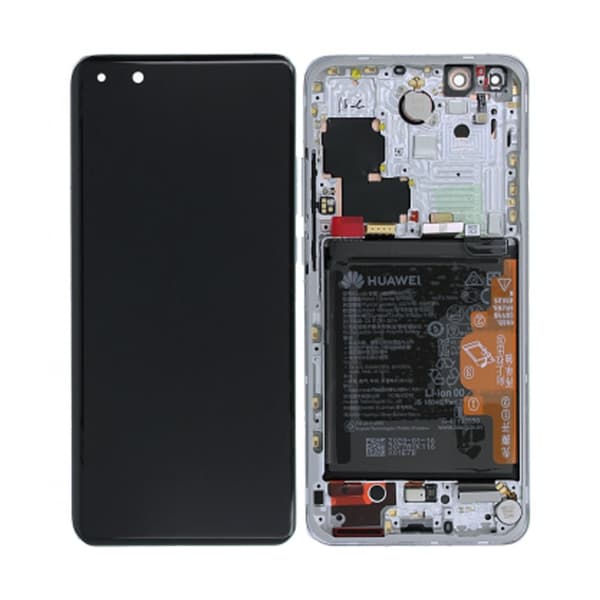 Huawei P40 Pro Skärm/Display med Batteri Original - Silver