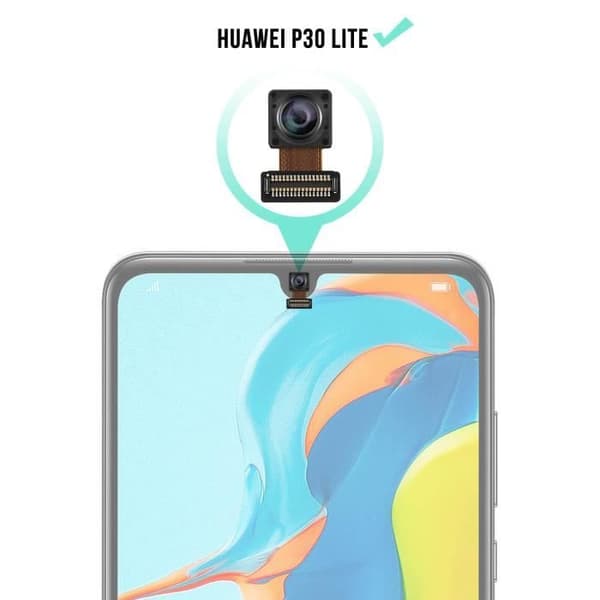 Huawei P30 Lite främre kamera - AVIZAR - Ersättningsobjektiv - Svart